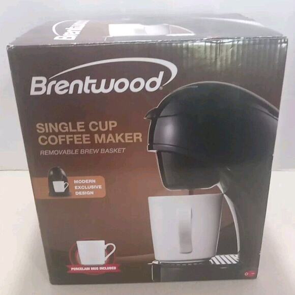 Brentwood Single Serve Coffee Maker with Mug, Black TS-112B - Picture 1 of 2